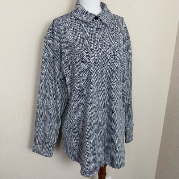 Athleta Textured Shirt Jacket in Braiden Black White #882490 Medium Shacket - Picture 6 of 14